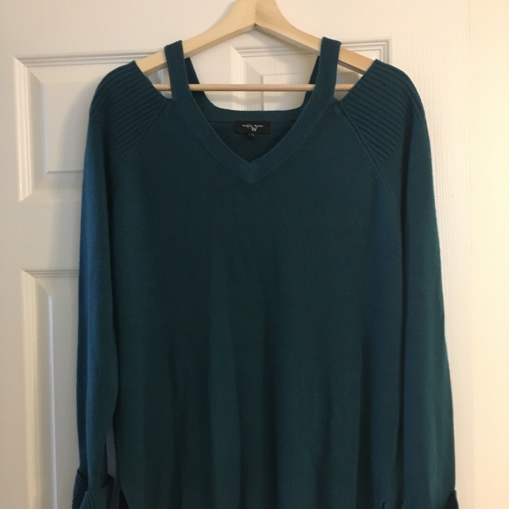 Teal Colour Works Sweater with shoulder cut outs